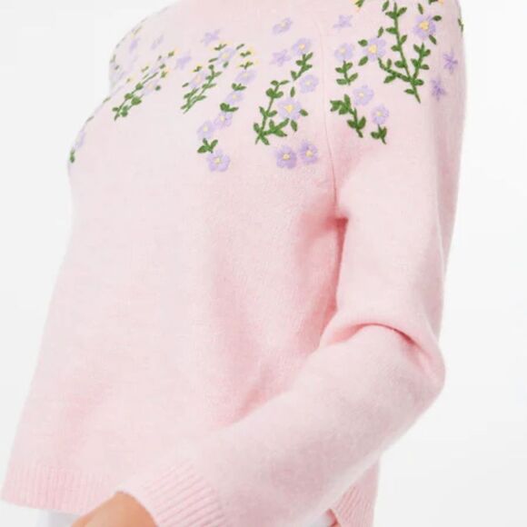 HYACINTH HOUSE Pink Floral Embroidered Lilah Sweater-Z6 - Picture 4 of 8